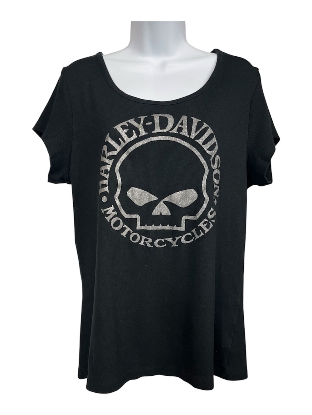 Harley Davidson 2X ribbed tee with skull graphic
